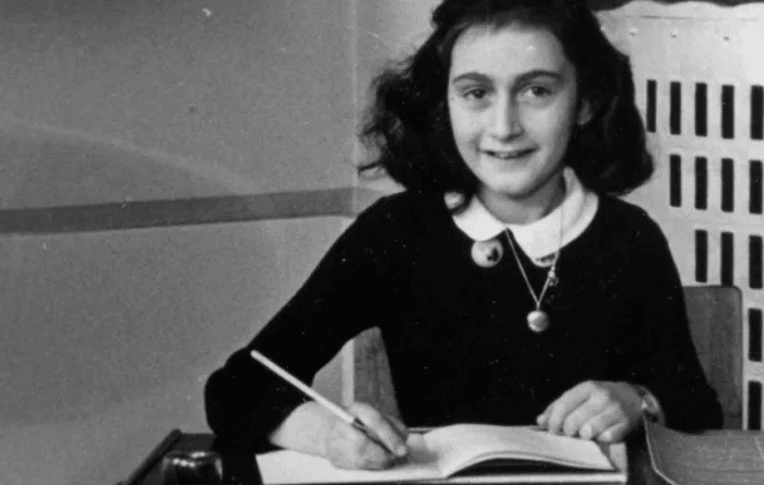 Anne Frank at school in 1940